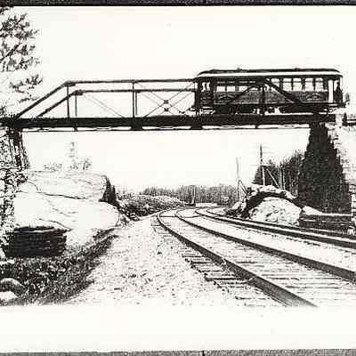 Crossing of trolley at Wequetequock over Main railroad tracks, Stonington CT