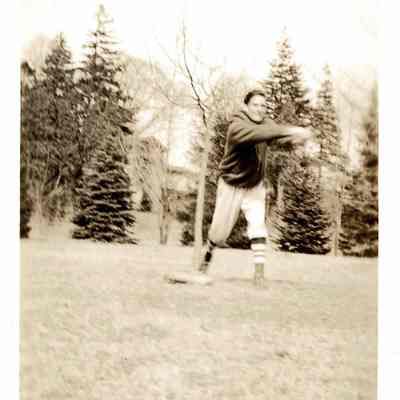 Baseball player in Owen's Field