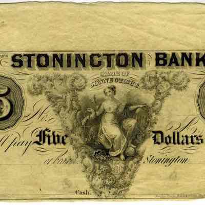 Single bank notes from Stonington Bank $5.00