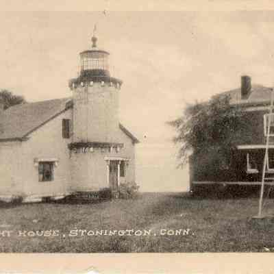 Old Lighthouse and another house on right, Stonington CT