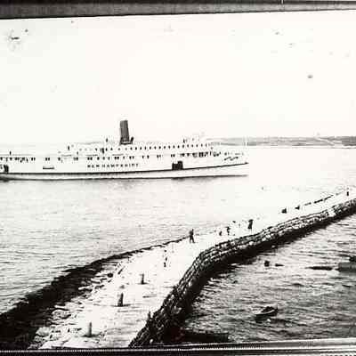 Steamer "New Hampshire" in harbor, Stonington CT