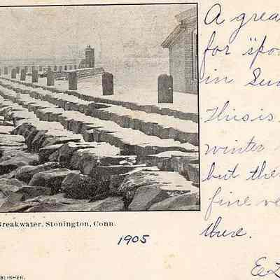 Breakwater, Stonington CT in winter