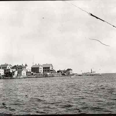 View of Stonington towards the Point with steamer in background, Stonington CT