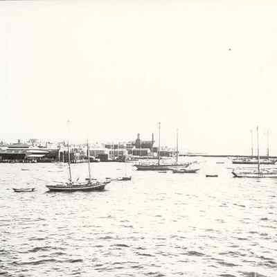 Vessels at anchor in harbor, Stonington CT