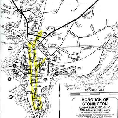 Route for Patriotic and Pageant Parade, Stonington CT