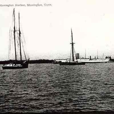 Stonington harbor with various boats, Stonington CT