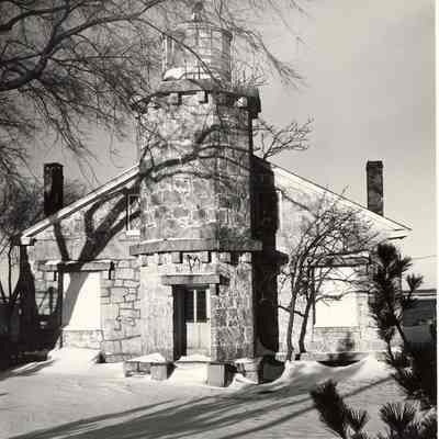 Stonington Lighthouse in winter