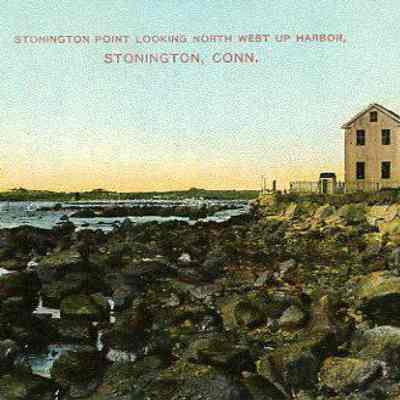 Stonington Point, looking north west up Harbor, Stonington CT