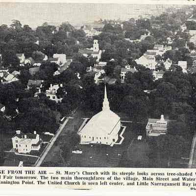 Aerial view of Stonington Borough showing St. Mary's