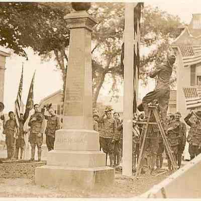 Stonington Boy Scouts at Cannon Square during Parade