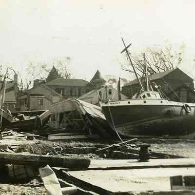 Fishing boats washed ashore