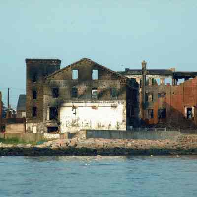 Fire damage from Stonington Harbor, 2003