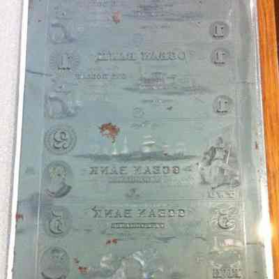 Ocean Bank Cash Printing Plate