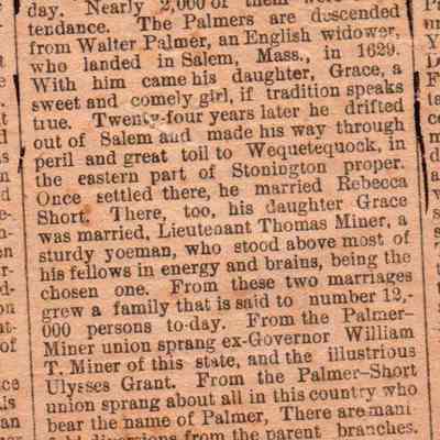 The Palmer Family. Reunion at Stonington - The Exercises