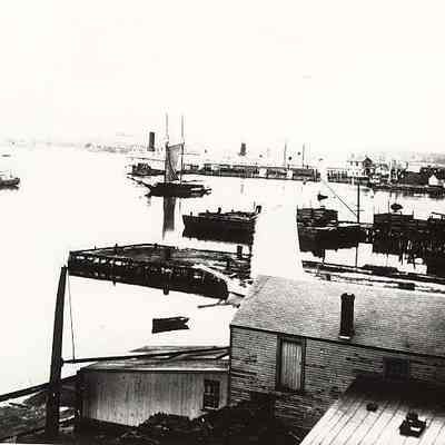 View of harbor with various vessels, Stonington CT