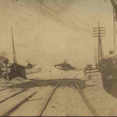 Railroad tracks and crossing, Stonington CT