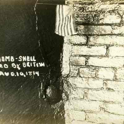 Bomb-shell fired by British, Aug. 10, 1814, Stonington CT