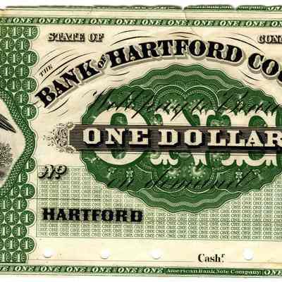 2 One Dollar checks from Bank of Hartford County