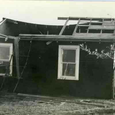 Heavily damaged house