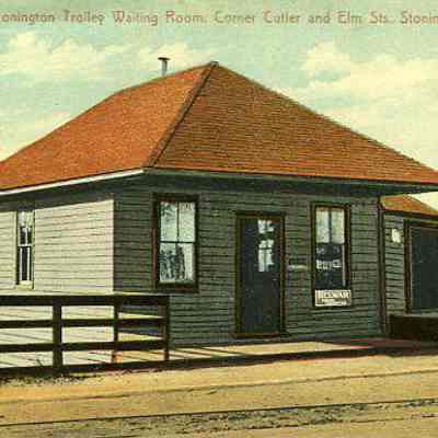 Groton and Stonington Trolley Waiting Room, corner of Cutler and Elm Streets. Stonington CT