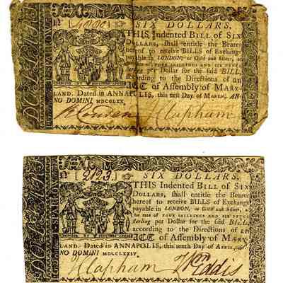 2 $6.00 bills from Maryland