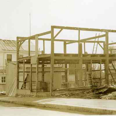 Frame of house being built