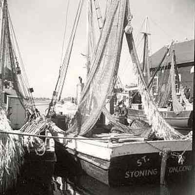 "St. Peter", Stonington fishing boat at dock, Stonington CT