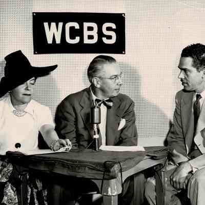 Stanton Saunders on radio program, 1949