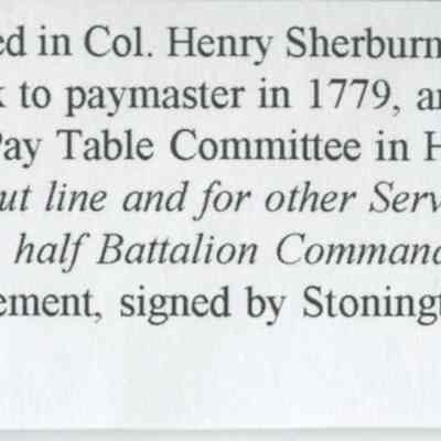 Original Documents Relating to Stonington During the American Revolution