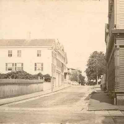 Looking north on Gold Street, corner of Pearl Street, Stonington CT