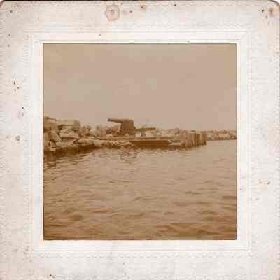 Cannon on West Breakwater, Stonington, 1898