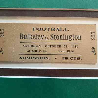 Stonington High School Football Ticket, 1916