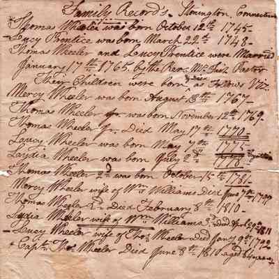 Wheeler Family Record