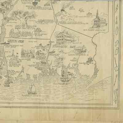 Historical Map of New London County, 1666-1933