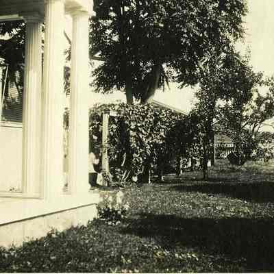 Side view of small porch at "The Hill"