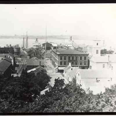 View of Town docks and harbor from Congregational Church Tower