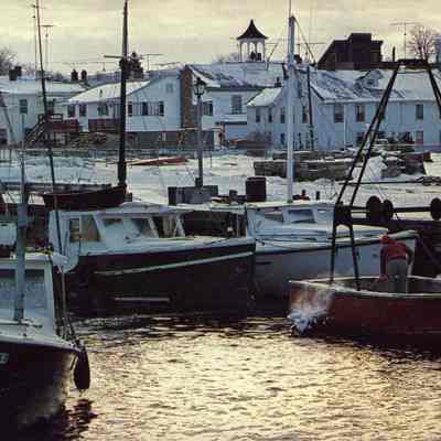 Work boats in winter, Stonington CT