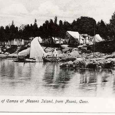 View of Camps at Masons Island, from Noank CT
