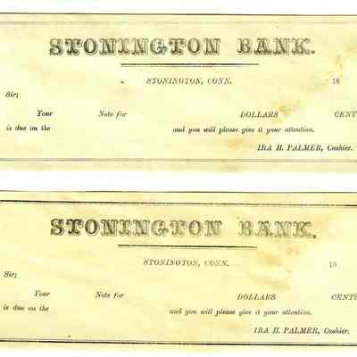 Blank Stonington Bank payment due notice