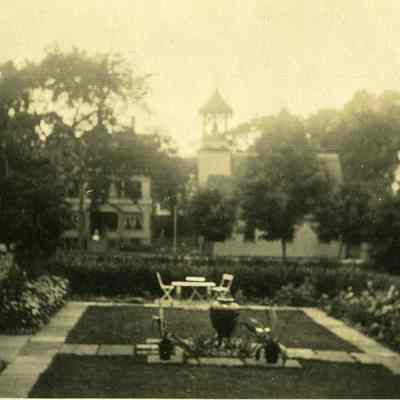 Looking south at garden at "The Hill"