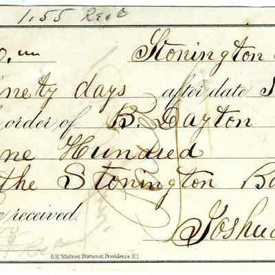Promissory note from Joshua Haley to B. Dayton