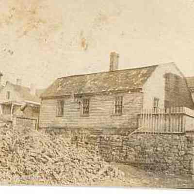 Atwood or Pendleton Building, looking east from harbor, Stonington CT