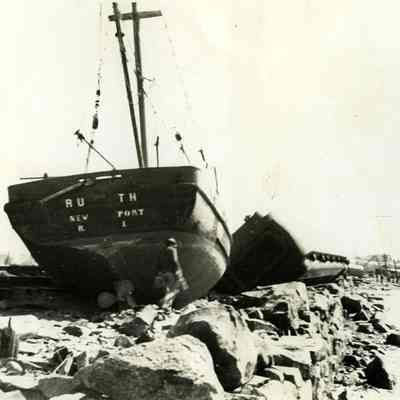 Fishing boat RUTH and derailed train