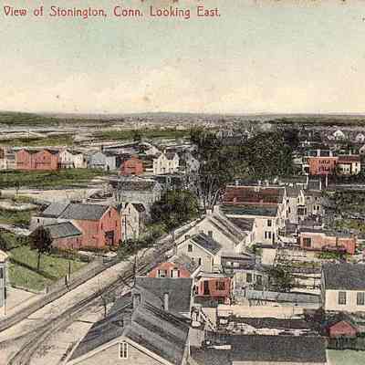 Bird's Eye View of Stonington CT, looking East