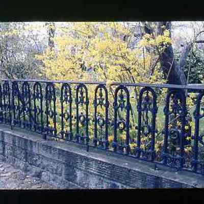 Cast iron fence at Corner of High and Main Streets