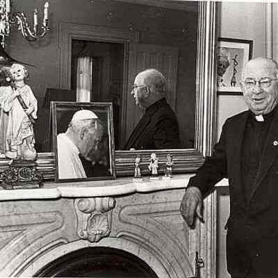 Father Loftus at rectory, Stonington CT
