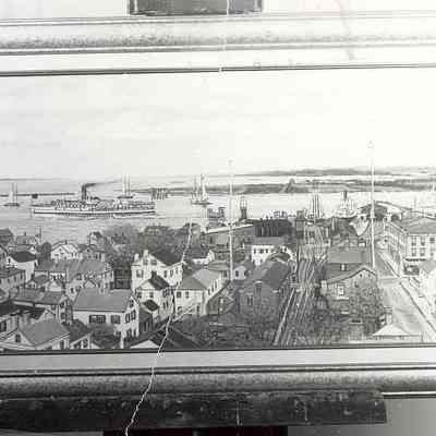 Painting of Town Dock and Harbor from Congregational Church Tower