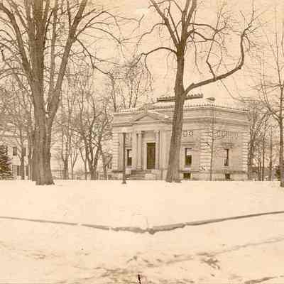Stonington Free Library in winter, Stonington CT