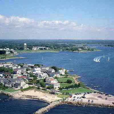 Helicopter view of Stonington Borough