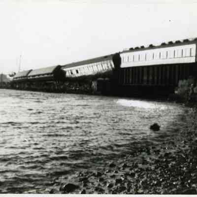 Train wreck on causeway, Stonington CT